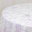 Polyester 108" Round Tablecloth White - Lavender Lilac French Toile Pattern for Chic Weddings