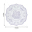 10-Pack Disposable Table Placemats 13" Round Placemats in White with Lavender Damask Floral Pattern & Scalloped Rim - 400GSM Cardboard Placemats for Stylish Table Setting