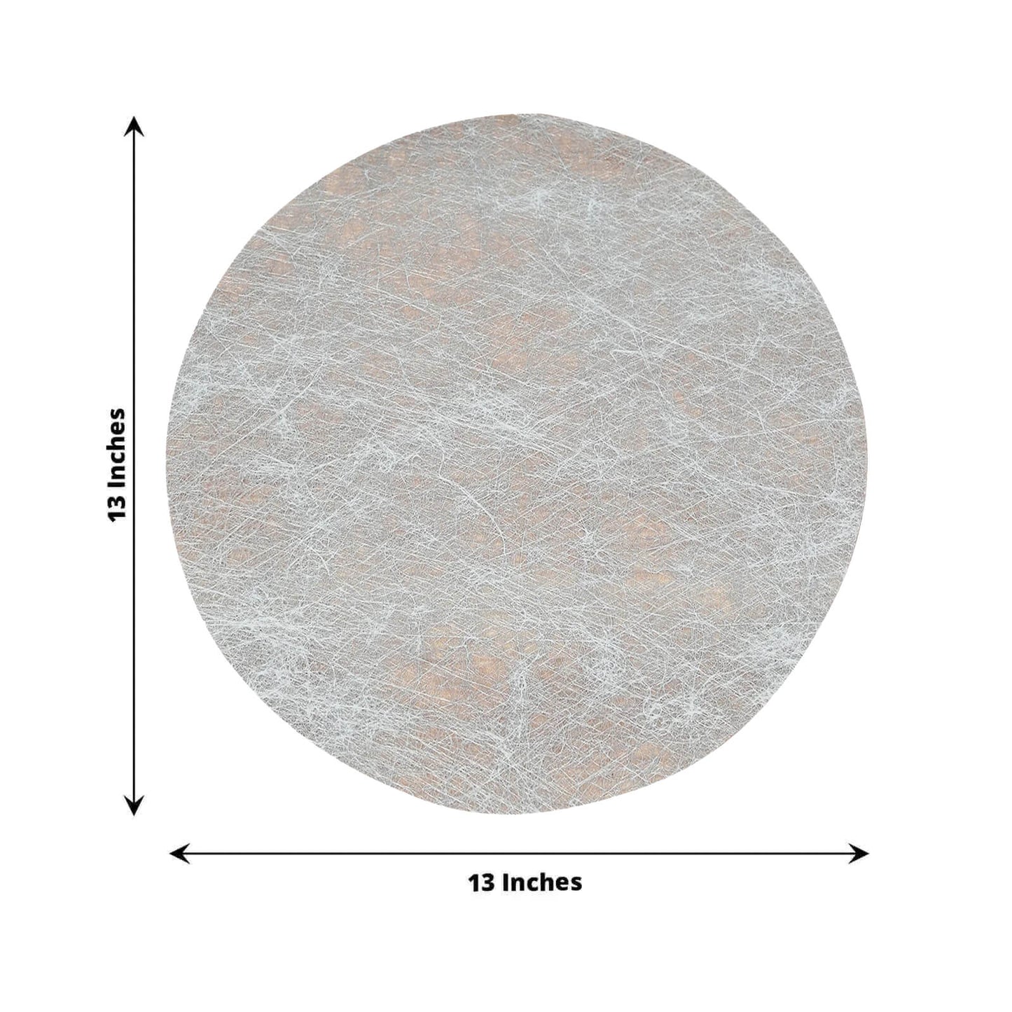 50 Pack Disposable Metallic Silver Placemats, 13" Non-Woven Mesh Fiber Round Table Mats for Dining & Events