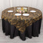 Mesh 72"x72" Table Overlay Square Tablecloth Black Gold - Wave Embroidered Sequins Table Topper