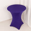 Spandex 36" Round Cocktail Table Cover Purple - Easy to Maintain Stretch Fitted Highboy Tablecloth