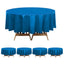 5-Pack Plastic Table Covers Navy Blue Round - Durable PVC Disposable Tablecloths for Events 84"