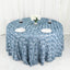Satin 120" Round Tablecloth Dusty Blue - Grandiose 3D Rosette with Seamless Finish Table Cover
