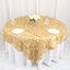 Taffeta 90"x90" Table Overlay Square Tablecloth Champagne - Leaf Petal Design for Stylish Celebrations