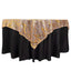 Mesh 72"x72" Table Overlay Square Tablecloth Rose Gold/Gold - Wave Embroidered Sequins Table Topper