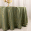 Polyester 120" Round Tablecloth Dusty Sage Green with Gold Foil Tree Branch Pattern - Wrinkle-Resistant Seamless Table Cover for Classy Events