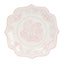 25-Pack Paper Dinner Plates in White Pink Damask Floral Pattern & Scallop Rim - Stylish Disposable 300GSM Floral Party Plates 10"