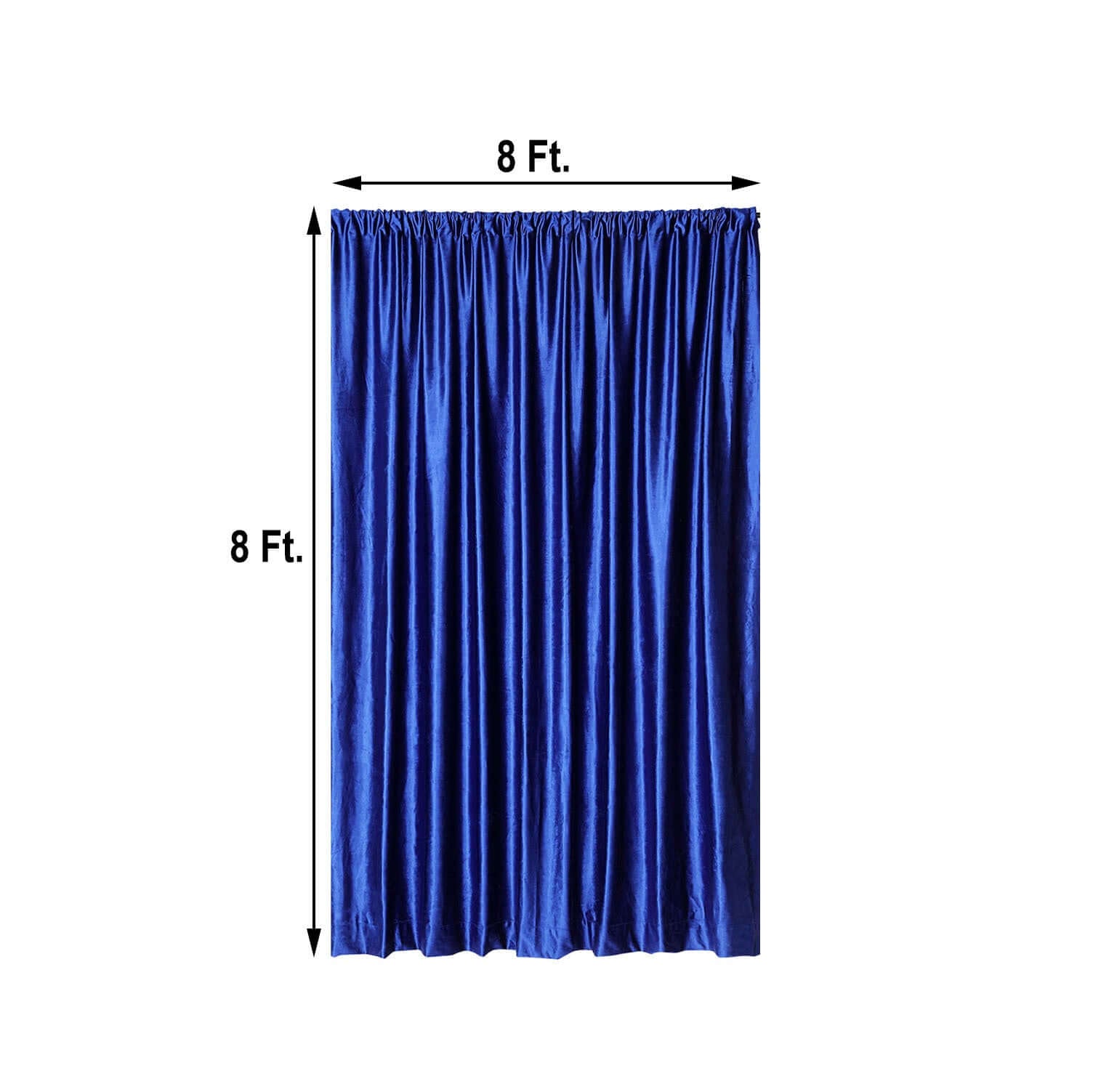 Royal Blue Crushed Velvet Backdrop Curtain â€“ 8ft x 8ft Event Drape with Rod Pocket, Privacy Panel for Photo Booths & Events - Linen Luxes