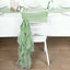Chiffon Chair Sash with Curly Design Sage Green - Stylish Chair Decorations