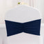 5 Pack Spandex Chair Sashes Navy Blue Ruffled Style - Wide Easy to Use Stretch Chair Bands 8"x13"