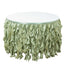 Taffeta 14ft Table Skirt Sage Green - Cascading Curly Willow Style Table Cover