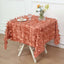 Taffeta 54"x54" Square Tablecloth Terracotta (Rust) 3D Leaf Petal Table Cover