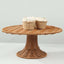 Plastic Round Rattan Wicker Pedestal Cake Stand Natural for Home Parties & Events 12"