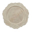 6-Pack Acrylic Round Charger Plates 13" in Rustic White with Wood Grain Scalloped Rim, Decorative Dinner Party Charger Tableware