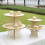 Set of 4 Wooden Cake Stands Butterfly Round Design Natural - Stackable Rustic Cupcake Holder Centerpiece 10", 12", 14", 16"