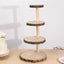 4-Tier Wooden Cupcake Tower Stand Rustic Natural Wood Slice Design - Farmhouse Style Dessert Display 29"