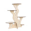 5-Tier Wooden Cake Stand Natural Tree Tower Design with Laser Cut Details - Rustic Cupcake Dessert Display 19" Tall