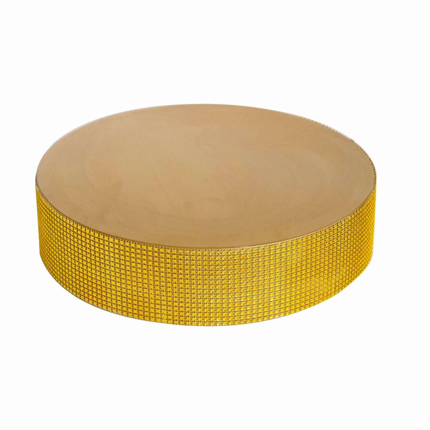Metal Pedestal Cake Stand Round Design with Rhinestones Gold - Cupcake Holder and Dessert Table Centerpiece 14"