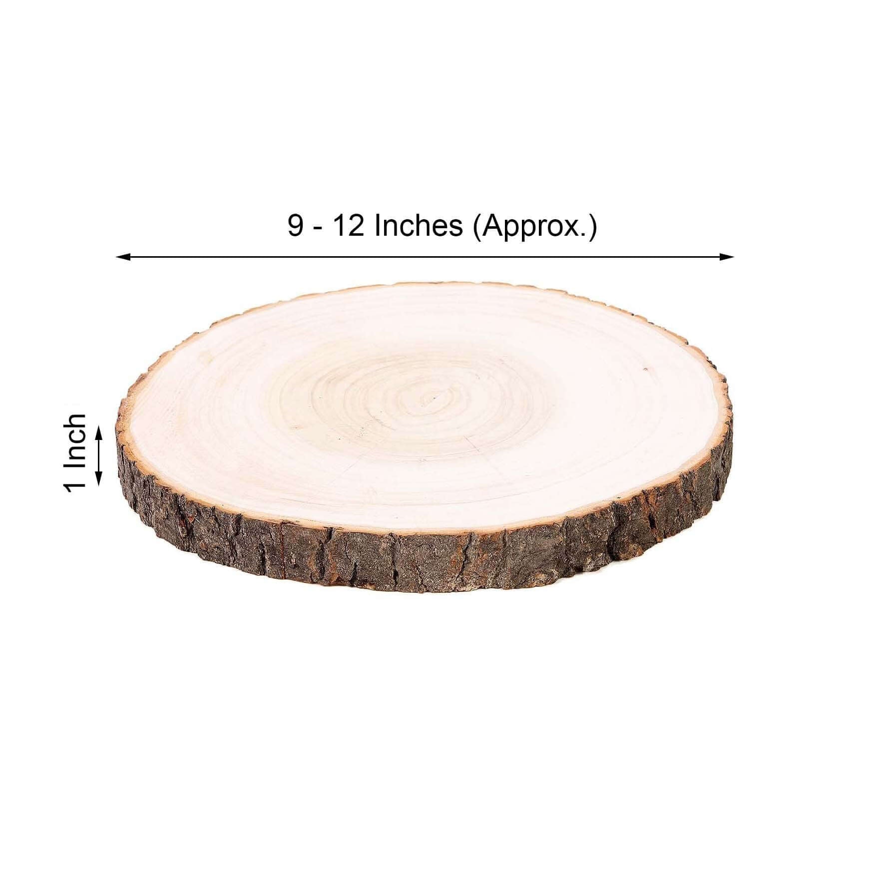 Rustic Poplar Wood Slices Round - Perfect Table Centerpieces for Weddings 12" Dia - Linen Luxes