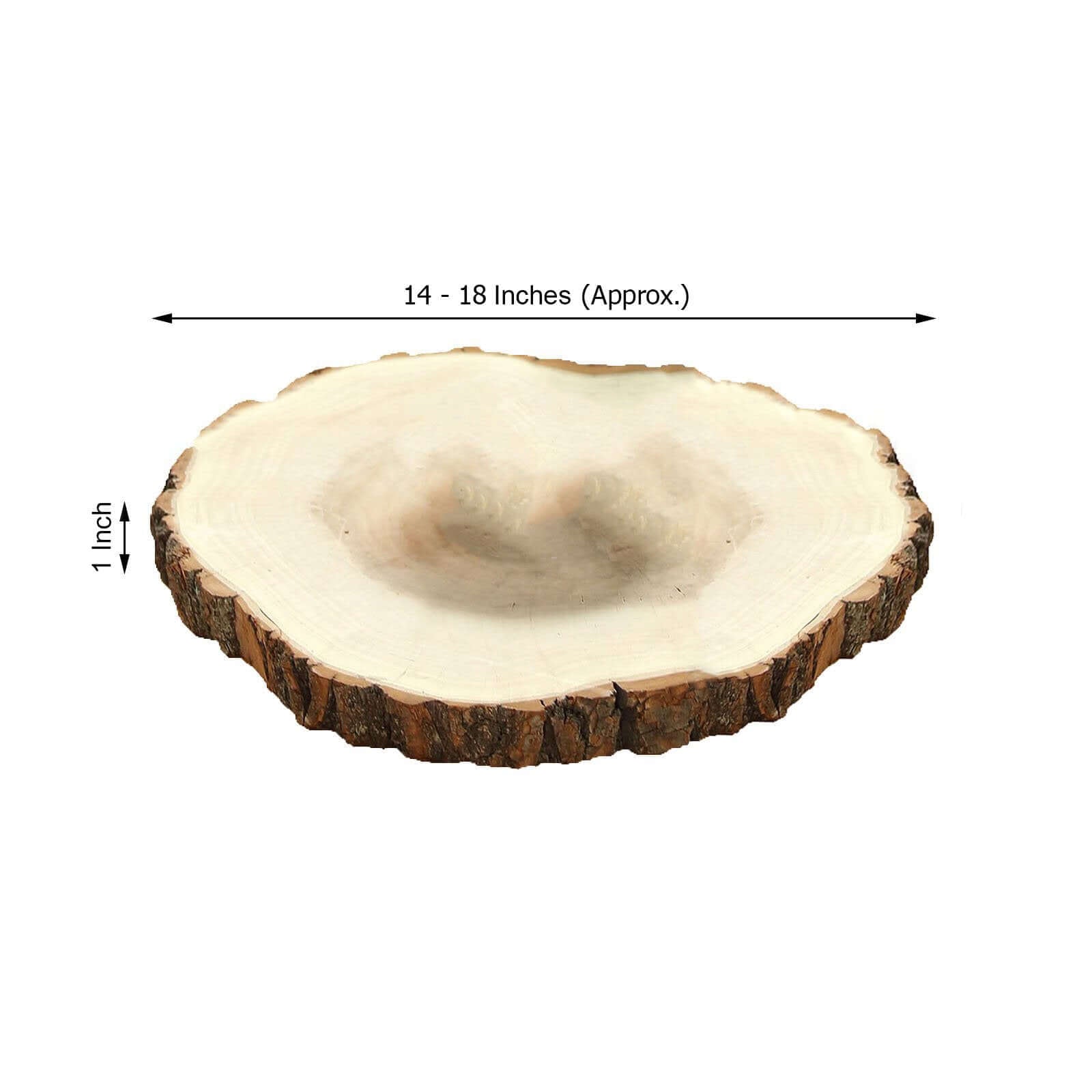 Rustic Poplar Wood Slices Round - Polished Bases for Wedding & Event Decor 18" Dia - Linen Luxes