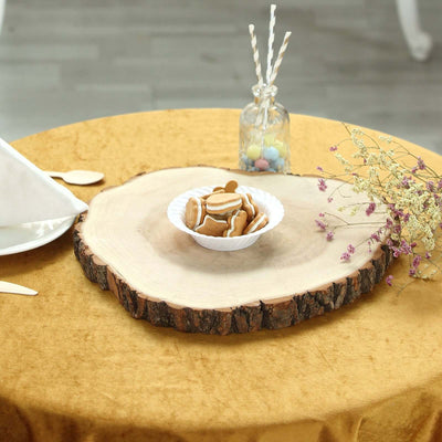 Rustic Poplar Wood Slices Round - Polished Bases for Wedding & Event Decor 18" Dia - Linen Luxes