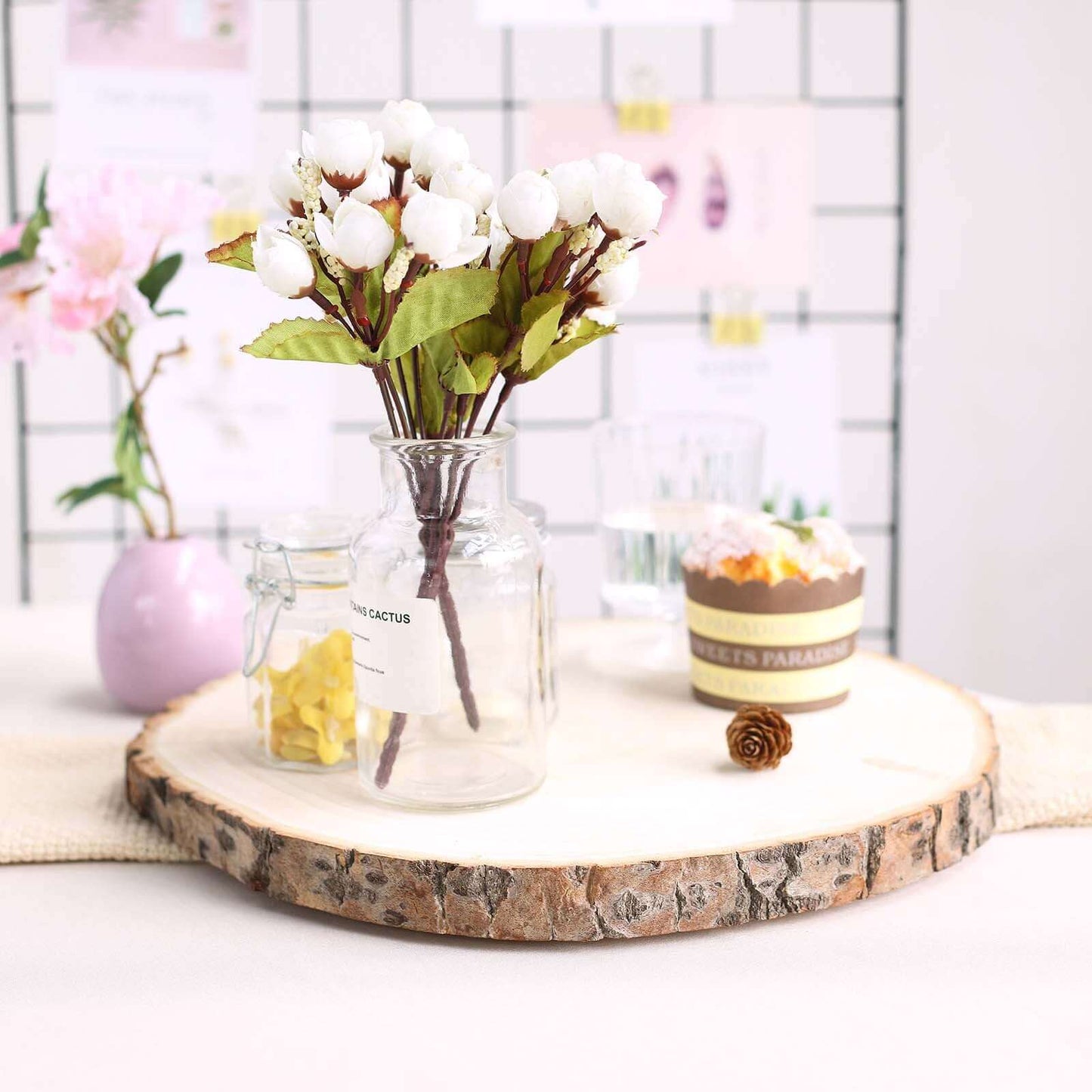 Rustic Poplar Wood Slices Round - Unique Decor for Tables & Events 15" Dia - Linen Luxes