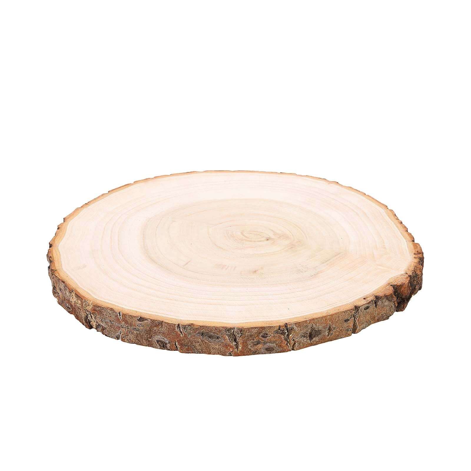 Rustic Poplar Wood Slices Round - Unique Decor for Tables & Events 15" Dia - Linen Luxes