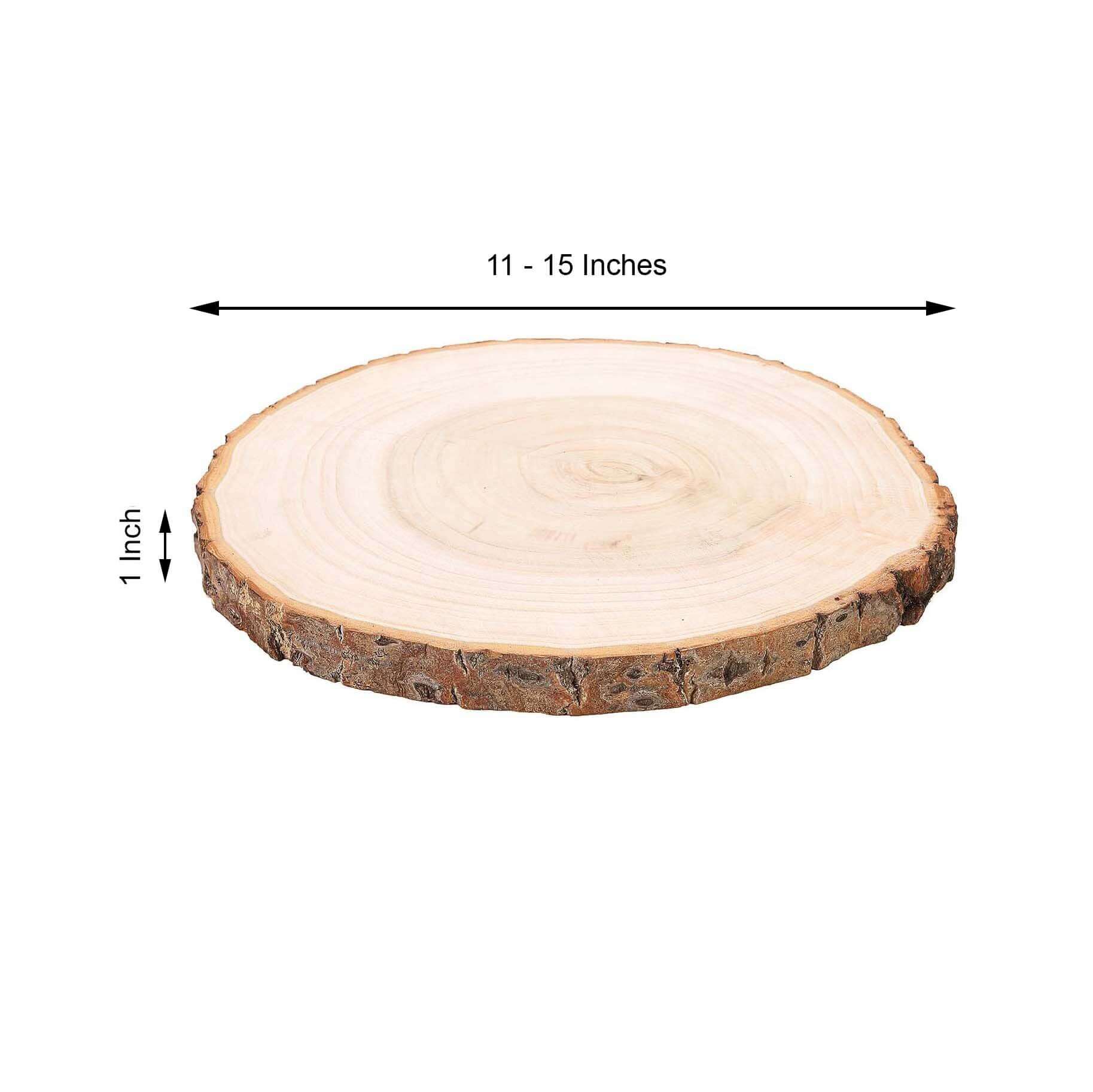 Rustic Poplar Wood Slices Round - Unique Decor for Tables & Events 15" Dia - Linen Luxes