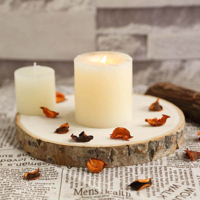 Rustic Poplar Wood Slices Round - Versatile Centerpieces for Tablescapes 9" Dia - Linen Luxes