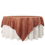 Taffeta 90"x90" Table Overlay Square Tablecloth Terracotta (Rust) - Accordion Crinkle Table Cover