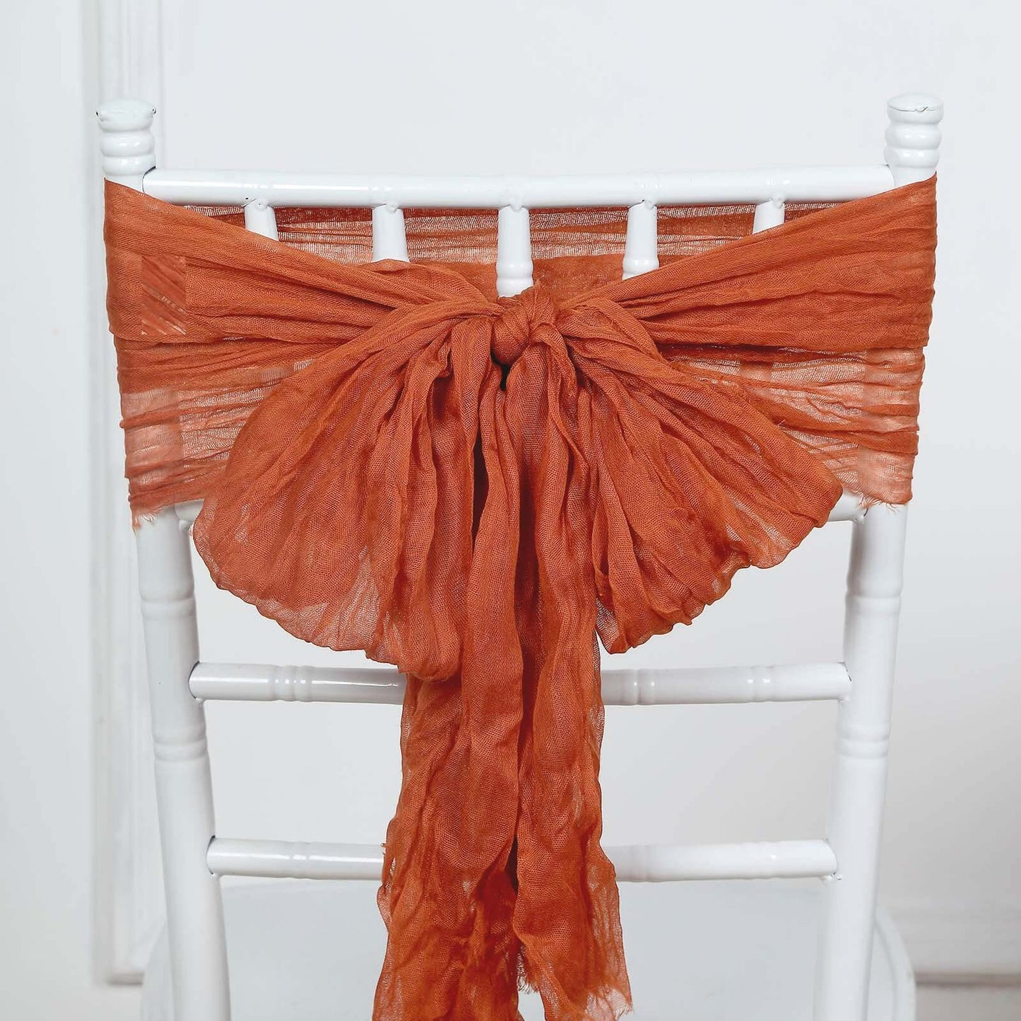 5 Pack Cheesecloth Gauze 16"x88" Chair Sashes Terracotta (Rust) - Boho Chair Decorations