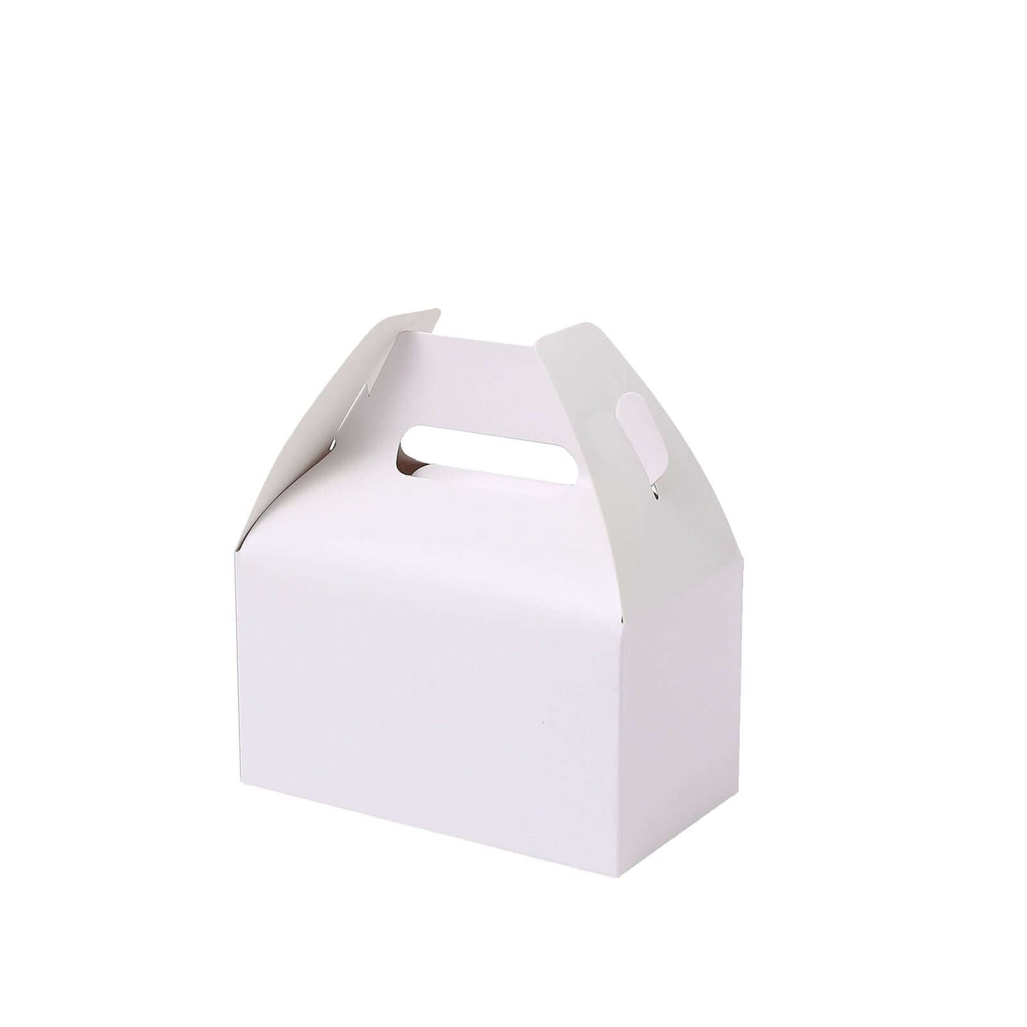 25 Pack Classic White Candy Gift Tote Gable Boxes, Party Favor Treat Bags - 6"x3.5"x7"