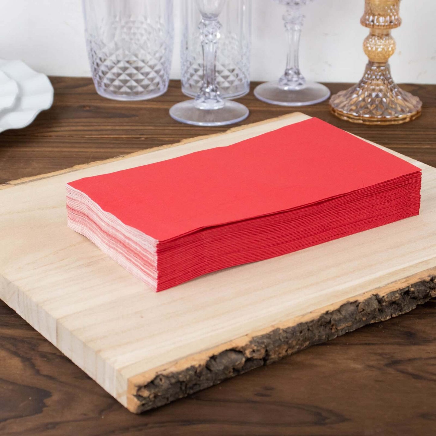 50-Pack Paper Napkins Red - Soft Disposable 2-Ply Dinner Napkins for Weddings