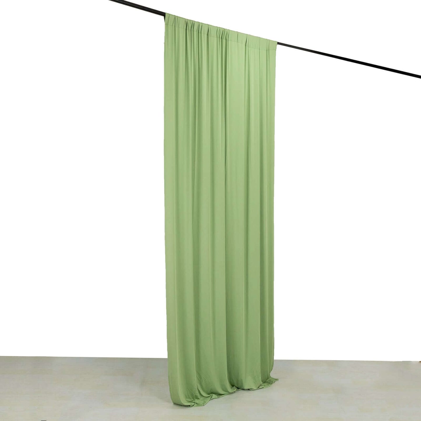 Sage Green 4-Way Stretch Spandex Event Curtain Drapes, Wrinkle Free Backdrop Event Panel with Rod Pockets - 5ftx10ft