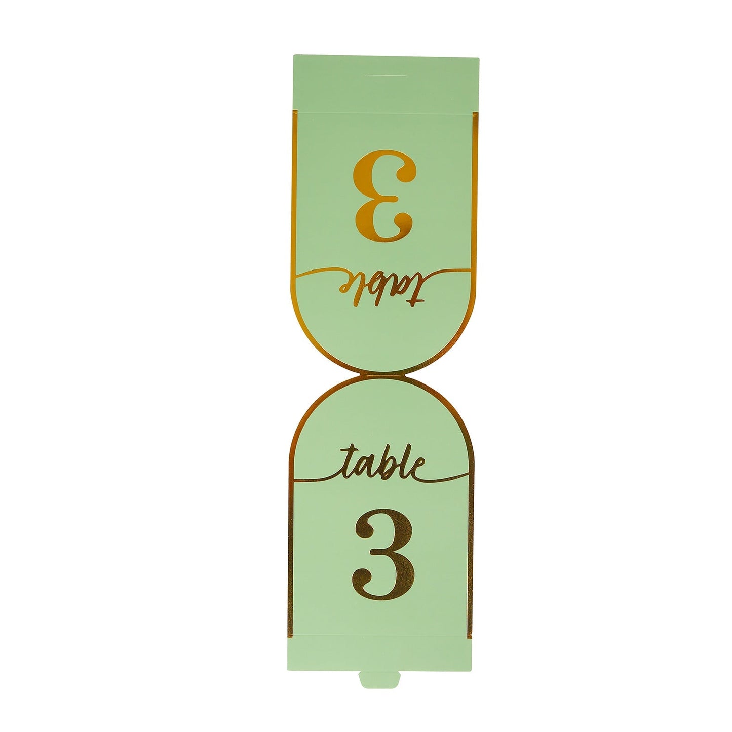 25-Pack 7" Disposable Table Numbers, Sage Green Free Standing Double Sided Table Number Place Cards with Metallic Gold Foil Numbers 1-25