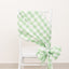 5 Pack Polyester Chair Sashes Sage Green/White Buffalo Plaid - Durable & Reusable Chair Bows 6"x108"