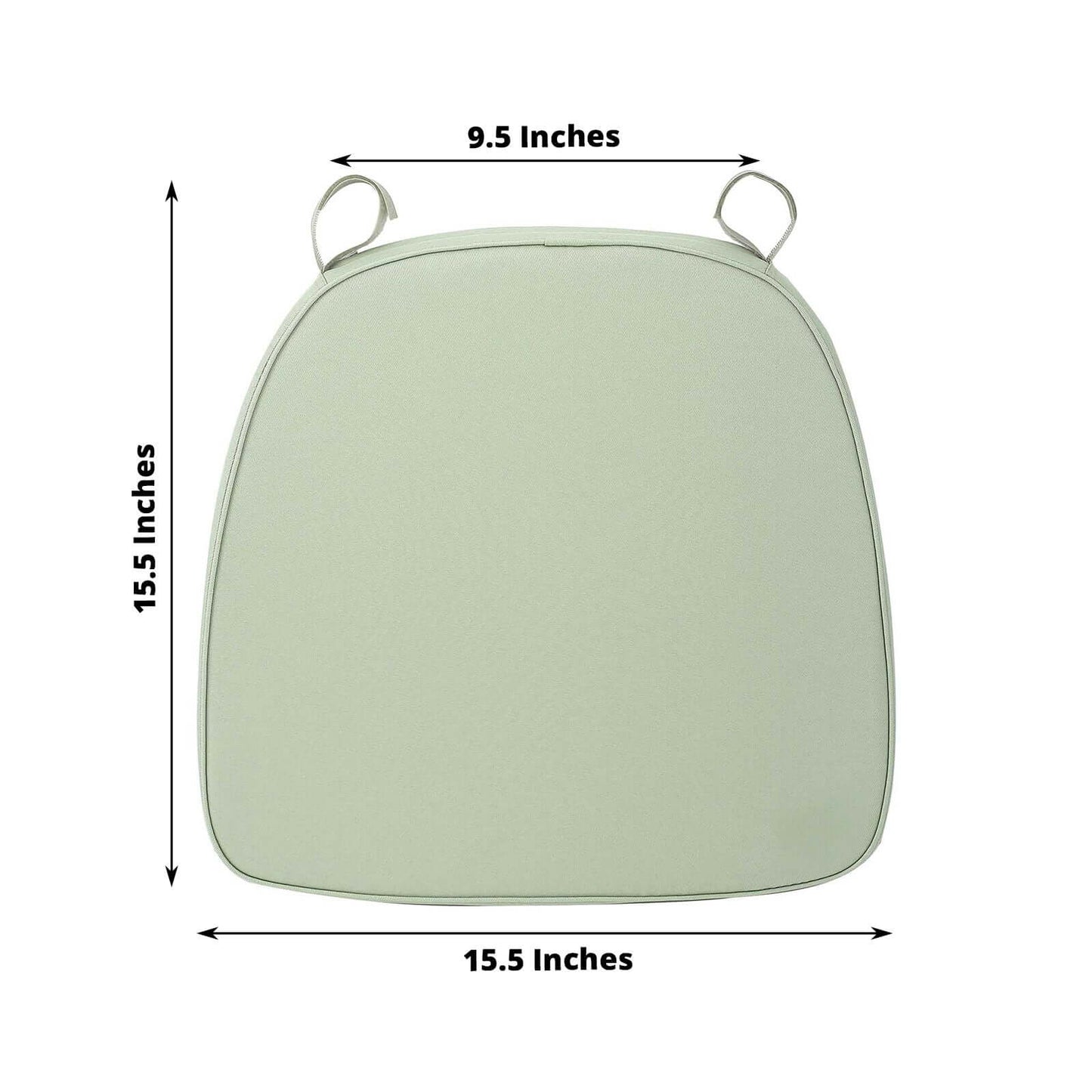 Chiavari Chair Cushion with 1.5" Thick Memory Foam and Ties Sage Green - Stylish Removable Cover for Comfort
