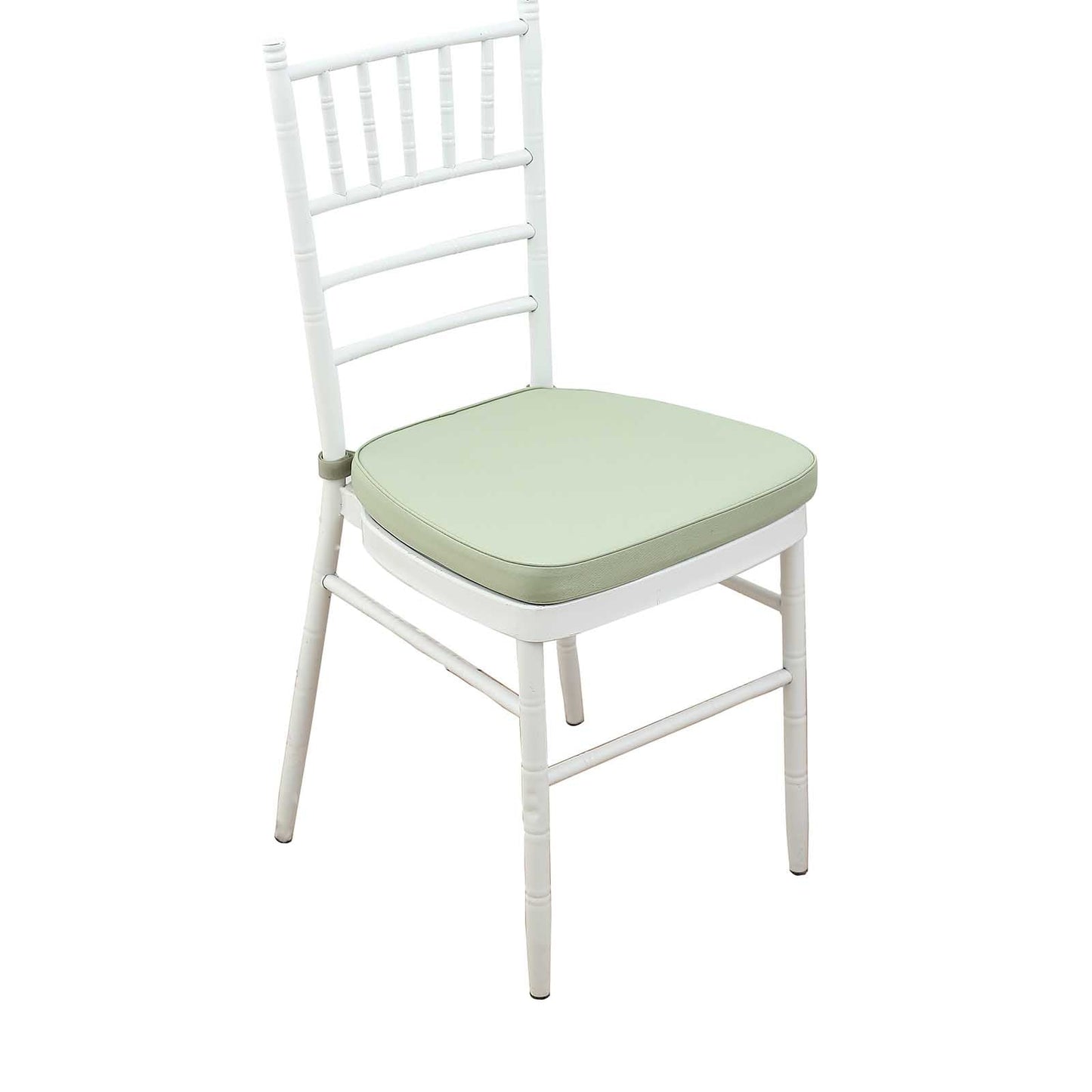 Chiavari Chair Cushion with 1.5" Thick Memory Foam and Ties Sage Green - Stylish Removable Cover for Comfort
