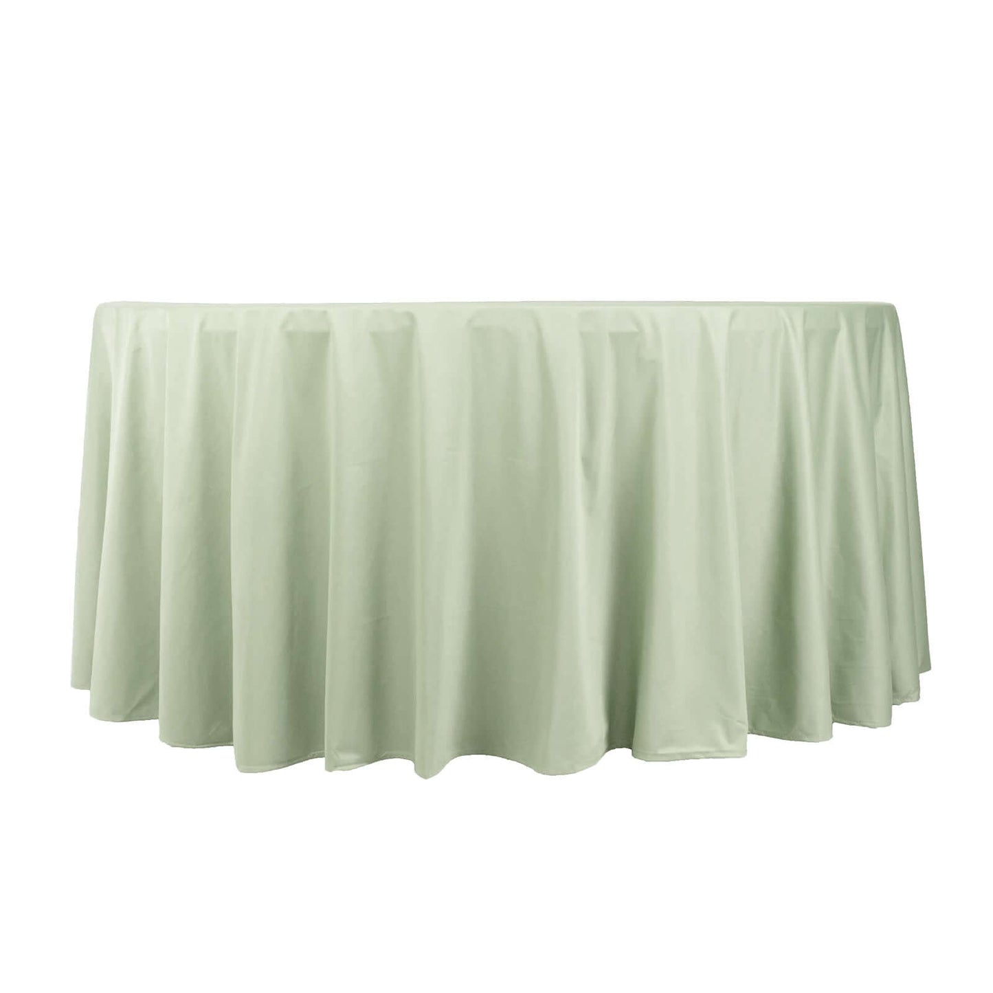 Scuba Round 120" Tablecloth Sage Green - Wrinkle Free & Stain Resistant Seamless Table Cover