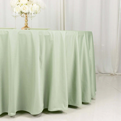 Scuba Round 120" Tablecloth Sage Green - Wrinkle Free & Stain Resistant Seamless Table Cover