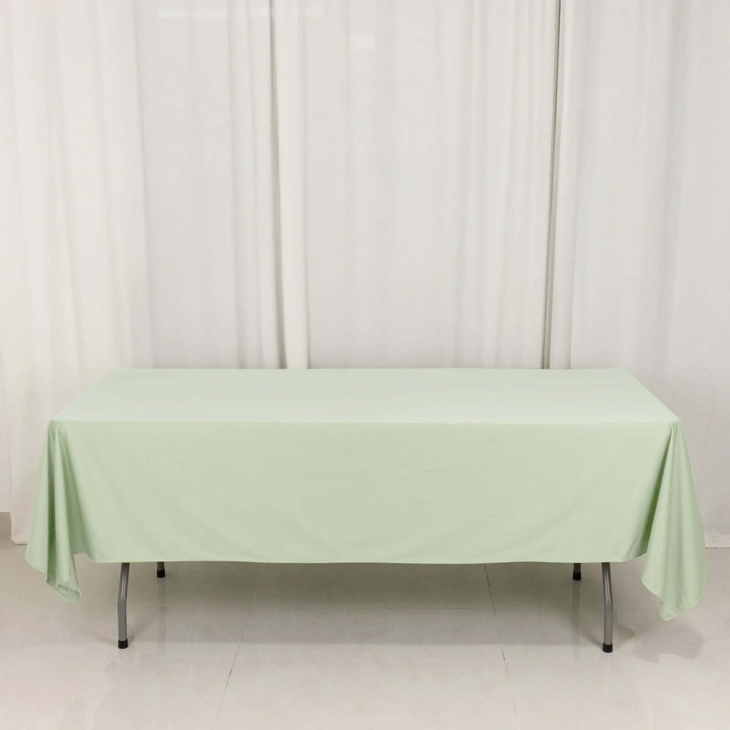 Scuba Rectangular 60"x102" Tablecloth Sage Green - Wrinkle Free & Stain Resistant Table Cover