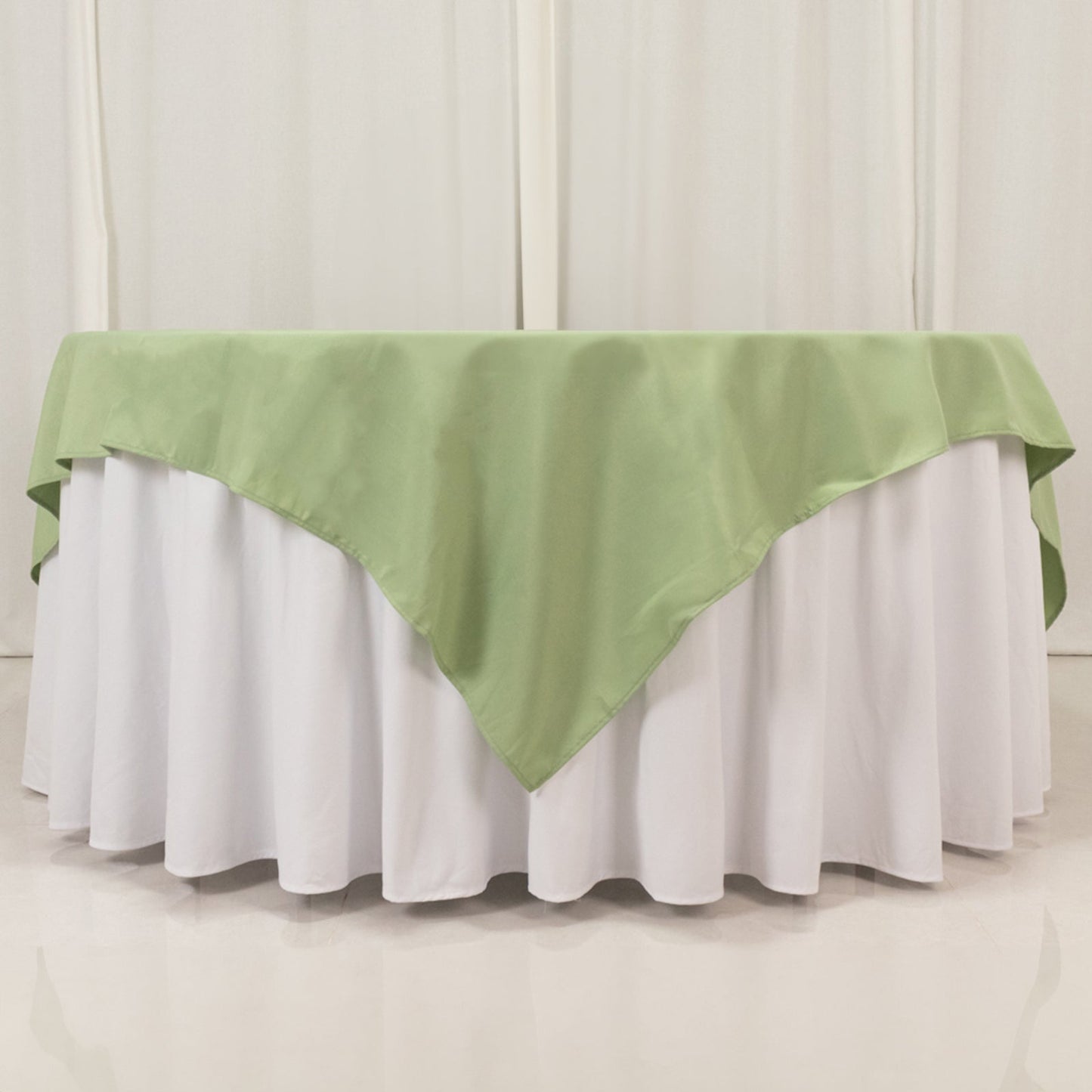 Premium Polyester 70"x70" Table Overlay Square Tablecloth Sage Green 220GSM Wrinkle-Resistant Table Cover