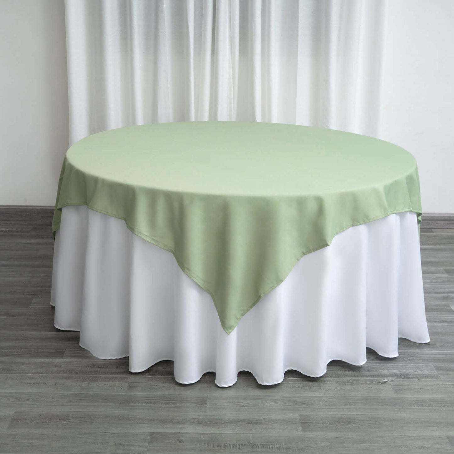 Polyester 70"x70" Table Overlay Square Tablecloth Sage Green - Wrinkle-Resistant & Durable Table Cover