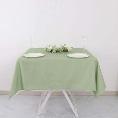 Polyester 54"x54" Table Overlay Square Tablecloth Sage Green - Wrinkle-Resistant & Durable Table Cover