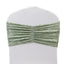 5 Pack Crushed Velvet Chair Bands Sage Green Wide Ruffle Style - Textured Chair Sashes for Stunning Event Decor - 8"x15"