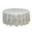 Polyester 108" Round Tablecloth White - Dusty Sage Green French Toile Pattern for Chic Weddings