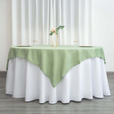 Polyester 70"x70" Table Overlay Square Tablecloth Sage Green - Wrinkle-Resistant & Durable Table Cover