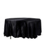 Satin 108" Round Tablecloth Black - Smooth and Lustrous Table Cover for Weddings & Events - Linen Luxes