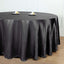 Satin 108" Round Tablecloth Black - Smooth and Lustrous Table Cover for Weddings & Events - Linen Luxes