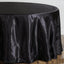 Satin 108" Round Tablecloth Black - Smooth and Lustrous Table Cover for Weddings & Events - Linen Luxes